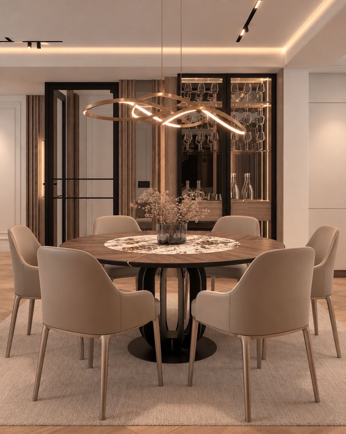 Apartment Interior 75 m² — Dark Warm Modern Gallery